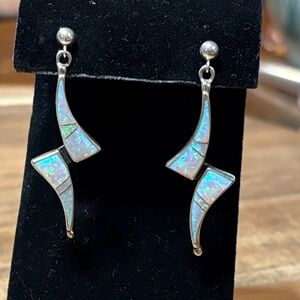 Elegant Silver Opal Earrings